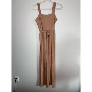 Vintage Bernadette Designs Beige Pleated Maxi Dress. Sz Small